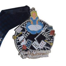 Custom Sports Medal Die Cast Colored Medals cheap metal Alice in Wonderland kids cartoon medal